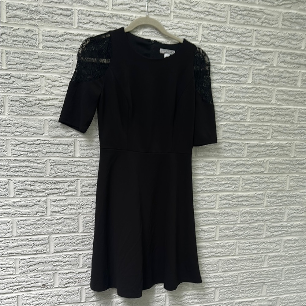 Elegant Black Lace Sleeve Dress